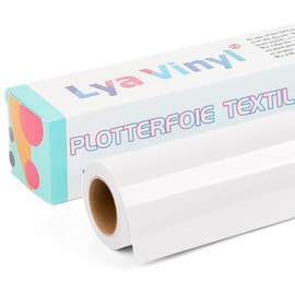Lya Vinyl White Plotter Film Textile, 30.5 cm × 3 m Flex Film Plotter Textile for Cricut and Silhouette Cameo, Textile Film Plotter for DIY Fabric and Shirt