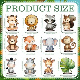 12 Pcs Woodland Animals Table Centerpiece, Cute Animals Baby Shower Decor
