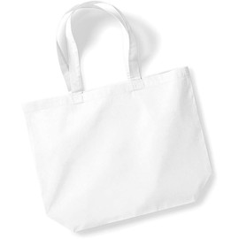 Westford Mill Maxi Tote Shopper Bag - Reusable and Sustainable - White