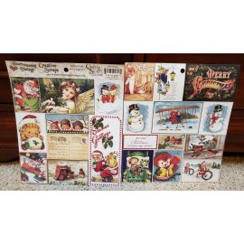 Crafty Secrets Creative Scraps Heartwarming Vtg Cuts 8"X9.5" Sheet Christmas Lot of 2