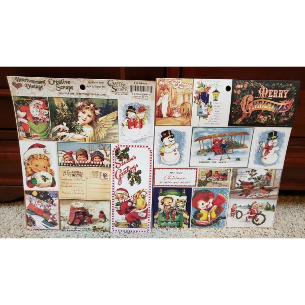 Crafty Secrets Creative Scraps Heartwarming Vtg Cuts 8"X9.5" Sheet Christmas