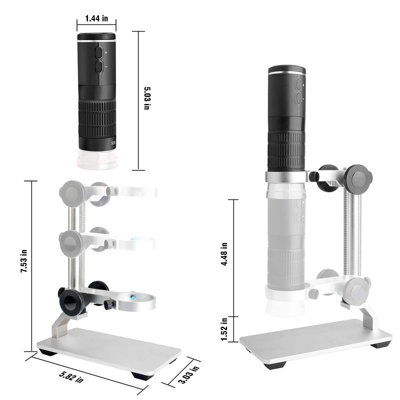 WiFi Digital Microscope for Smart Phone Mac Windows, Cainda HD