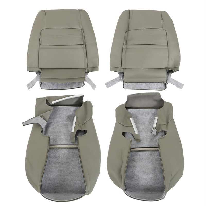 ANTUKO Leather Seat Cover Gray Driver Passenger Bottom Top Replacement