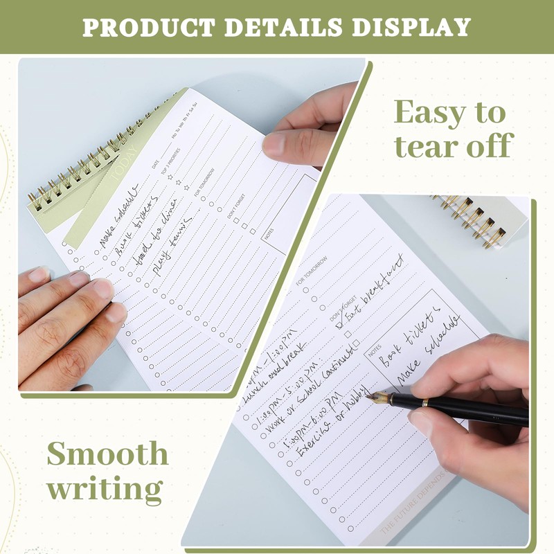 2 Pack To Do List Notepad, Undated Daily Planner Notebook