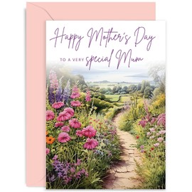 Old English Co. Gardening Themed Mothers Day Card for Mum - Greenhouse Watercolour Artwork - Mother's Day Card for Gardener - Special Card for Mum on Mother's Day | Blank Inside