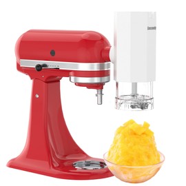 Shaved Ice Attachment for KitchenAid Stand Mixer, Snow Cone Maker for KitchenAid with 8 Ice Molds, Stainless Steel Blade Ice Shaver Attachment for Kitchen Aid Mixer