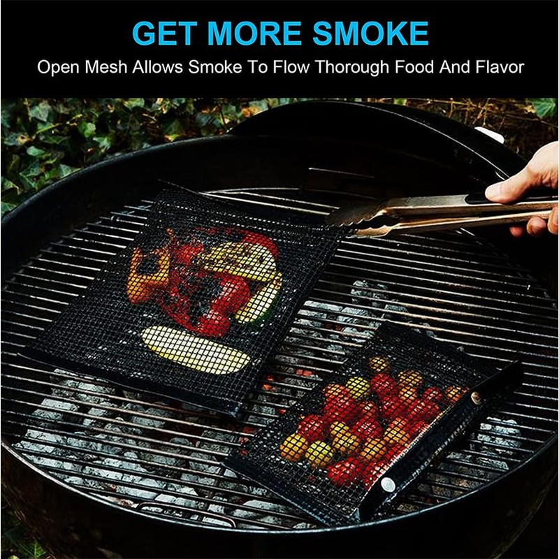 Non-Stick BBQ Grilling Mesh Bag Outdoor Camping Barbecue Grill Mats