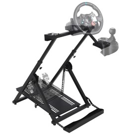 GarveeTech Racing Steering Wheel Stand, Racing Steering Shifter Mount With Seat Slot, Fit for Mainstream Brands Gaming , L-Type Folding, NOT Included Racing Wheel/Pedals