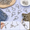 50 PCS Metal Keychain Clips Star Swivel Keychain Clasps for