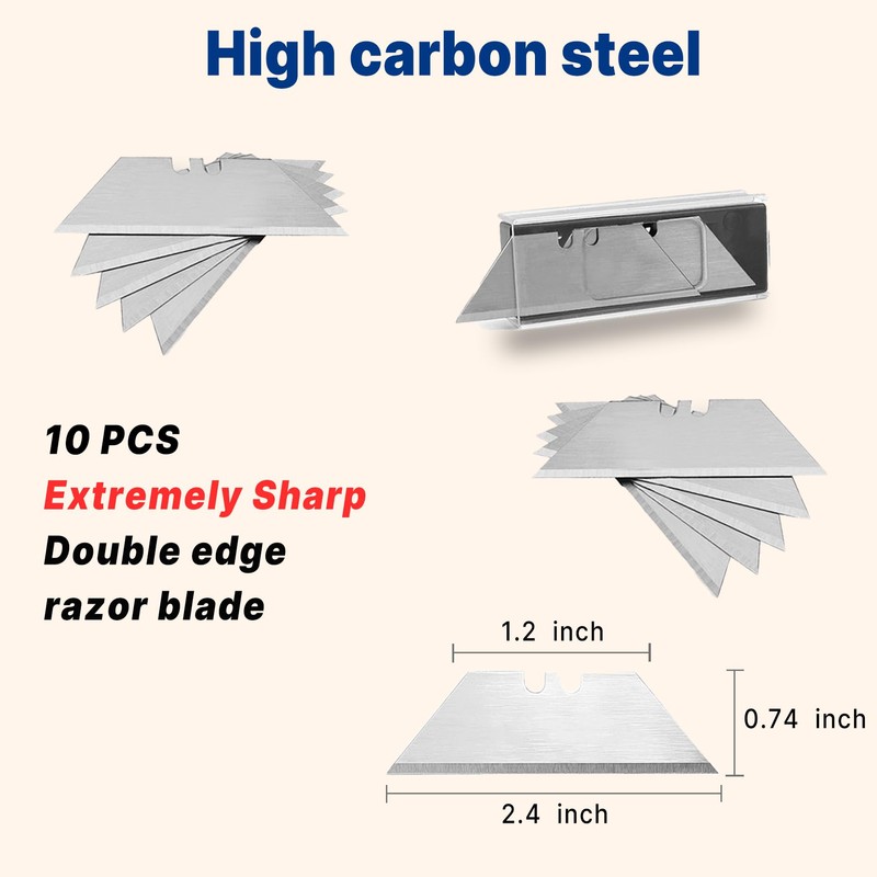 Box Cutters, Lightweight 4- Piece Folding Utility Knives Set, Razor