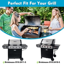 Grill Replacement Parts for Brinkman Brinkmann 810-2410-S 810-2411-S, Stainless Steel Burner Tubes, Heat Plate Shields and Carryover Crossover Burner Tubes Replacement for Brinkmann Gas Grill Models