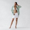 Seaside Tones Linen Striped Shirt - Green, S/M