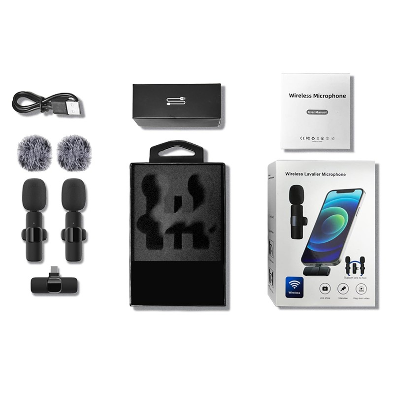 Professional Wireless Lavalier Lapel Microphone for iPhone, Mini Video Recording