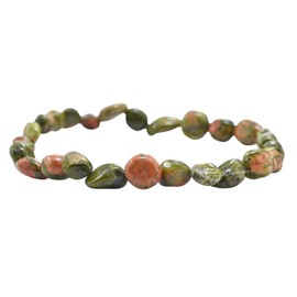 Unakite Bracelet for Women Men's Gifts - Chakra Protection Mens Bracelet - Unakite Crystal Tumbled Stone Bracelet Gemstone Beaded Bracelet Pulseras Para Hombres Mujer Christmas Stocking Stuffers