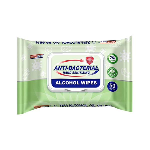 Advanced 75% Alcohol Antiseptic Hand Sanitizer Multipurpose Wipes ((50 Count x 1 Pack = 50 Wipes))