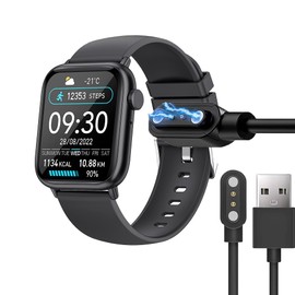 Blueshaweu Magnetic Charger Compatible with LIGE G89 Pro Smartwatch, Magnetic USB Charger 3.3M Compatible with LIGE G89 Pro 1.85 Inch Smartwatch (Black and Black)