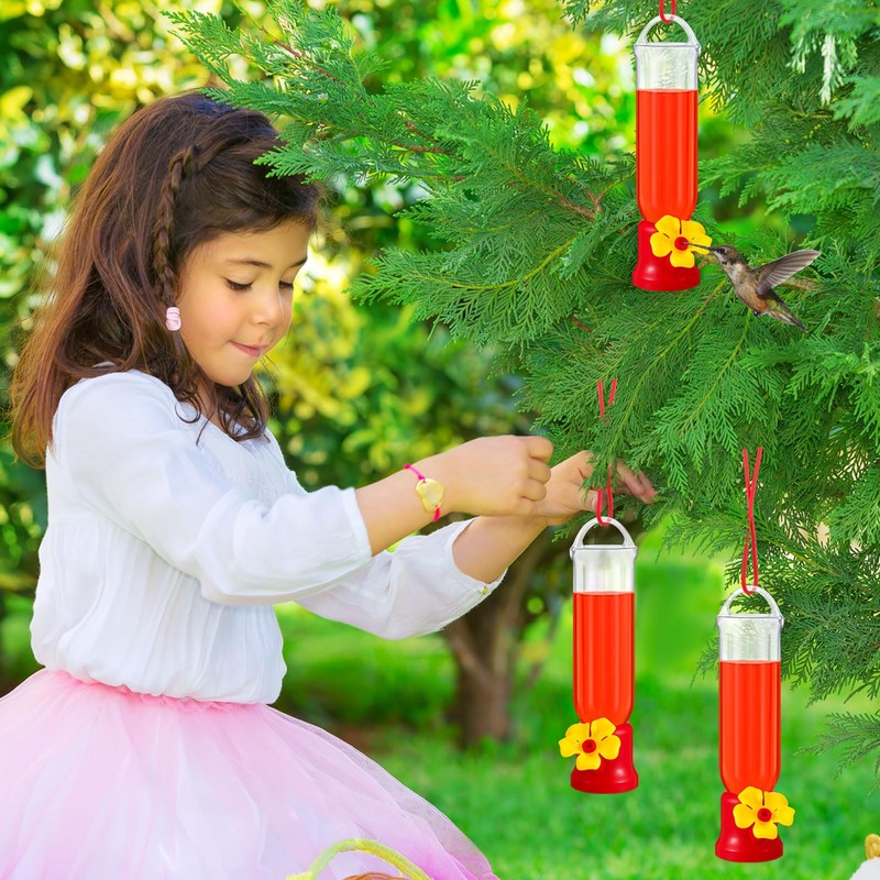 Sunnyray 10 Pack Small Hummingbird Feeder for Outdoors Mini Plastic