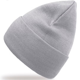 Gloop Winter Hat Fine Knit Beanie Baseball Cap Unisex for Men and Women, gray