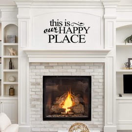 Vinyl Quote Me This is Our Happy place-44x22-Black