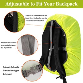 PINEPAN Rain Cover for Backpacks, School Bags, Waterproof Backpack Rain Cover with Pyramid Reflector and Non-Slip Cross Buckle Strap for Cycling, Hiking, Camping, 15-100L