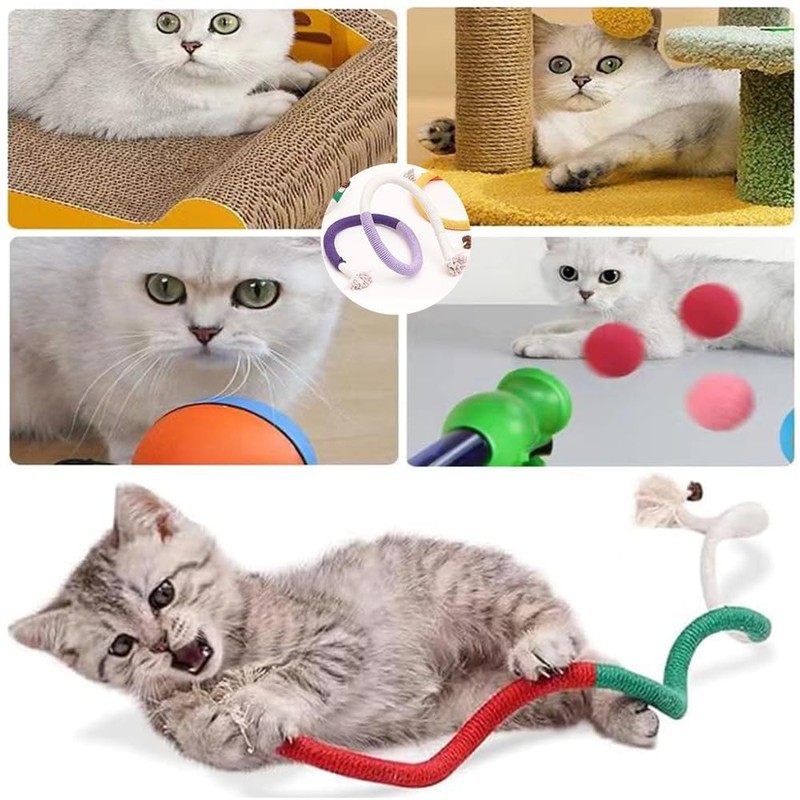 Bent Cat Rope Toy, 3 Pcs Pet Chew Toys, Interactive
