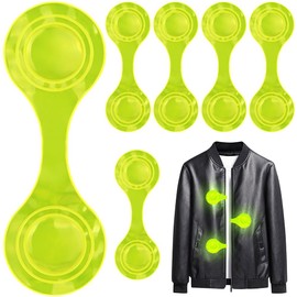 flintronic 6 PCS Reflective Magnetic Clips, Magnetic Reflector Clips, Night Safety Warning Reflector for Clothes, Backpack, Pram, Car and More, Green