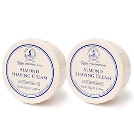 Taylor of Old Bond Street Almond Fragrance Shaving Cream Bowl 150g (2-Pack) – Rich Lather for Traditional Shaving