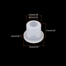 sourcing map 50Pcs T Shape Rubber Grommet Mount Dia 10mm ID 6mm H 11mm Transparent Seal Protection Cable Grommets Flexible for Cable Pipe