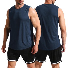 TURLAT 3 Pack Men's Workout Tank Top Dry Fit Sleeveless Shirts for Men Gym Running Muscle Mesh Tank Tops Moisture Wicking Lightweight XL
