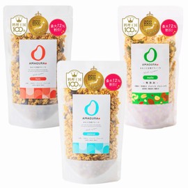 AMAGURA Whole Amazake Granola, 5.6 oz (160 g) x 3 Bags Value Set, No Sugar, No Additives, Low Calorie, Low Sugar Gluten Free, Sugar Off, Sugar Cut, Sugar Free, No Sugar, Oatmeal, Amagra