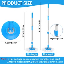 Spin Mop Replacement Handle 360 Degree Spin Mop Pole Handle Replacement Rotating Telescopic Stick for Head Replace Spinning Household Cleaning Accessories for Home(Cute Blue)