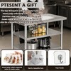 Stainless steel kitchen prep and work table with Wheels,36x24in,Multi-Size