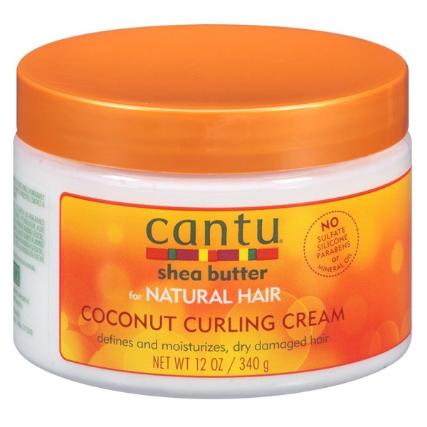 Cantu Natural Hair Coconut Curling Cream 12 Ounce Jar (2 Pack)