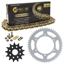 NICHE Drive Sprocket Chain Combo for Suzuki RM250 Front 13 Rear 49 Tooth 520V-X X-Ring 116 Links
