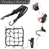 2PCS Motorcycle Cargo Net, Durable Motorcycle Luggage Straps with Hooks,
