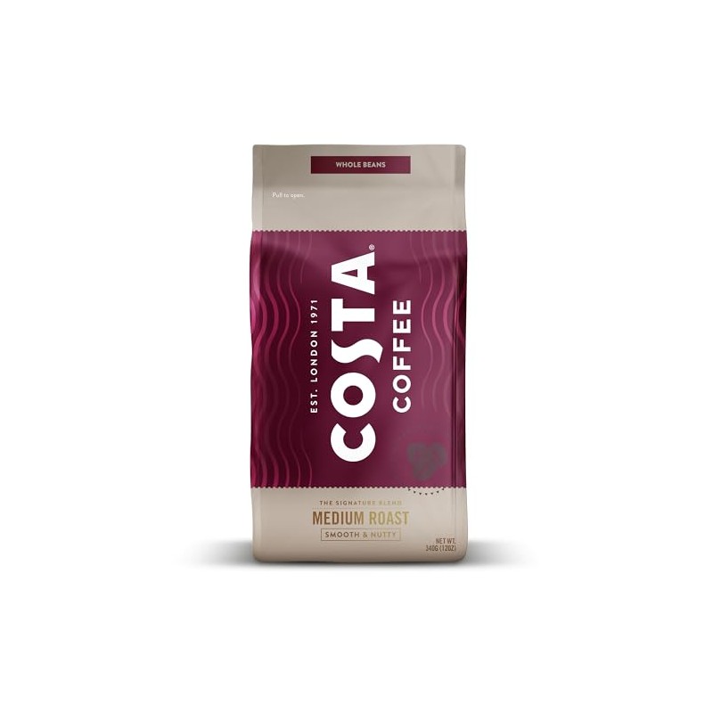 Costa Coffee Whole Bean Coffee, Signature Blend Medium Roast, 12oz