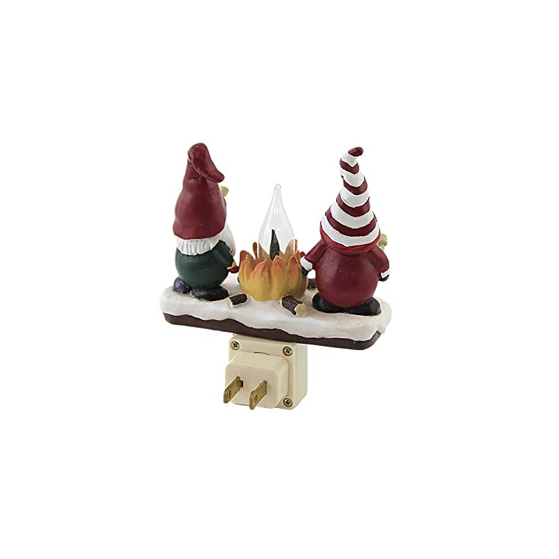 Roman 5.25" H GNOME CAMFIRE Night
