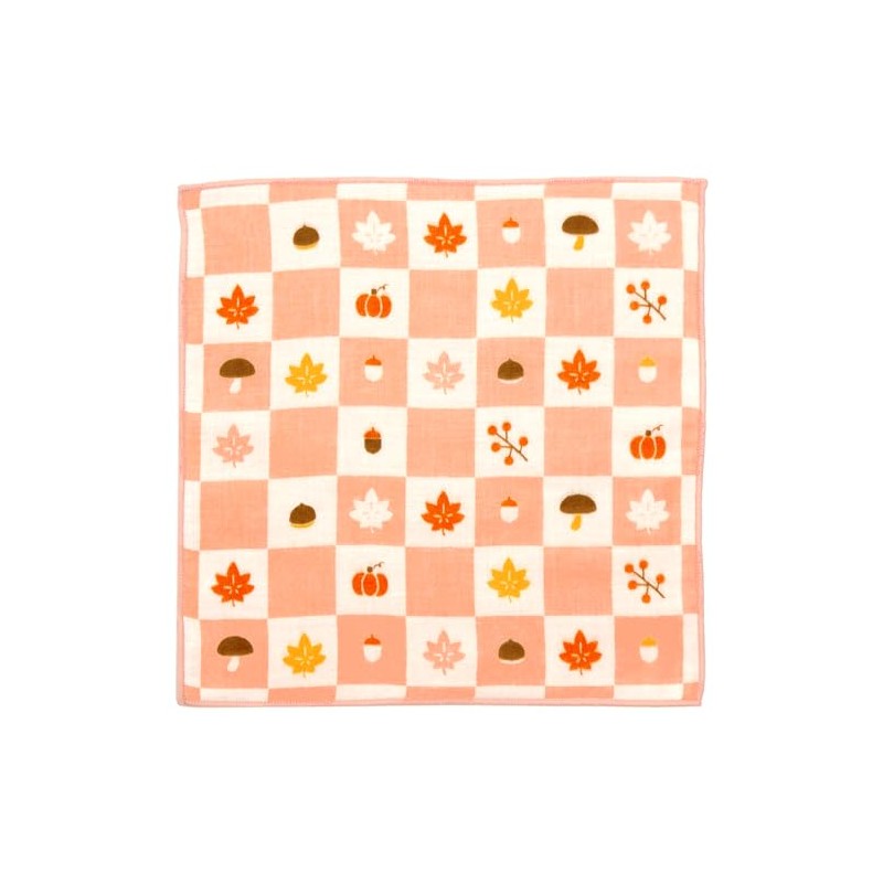 Hamamonyo Washed Towel Handkerchief, Autumn Checkered
