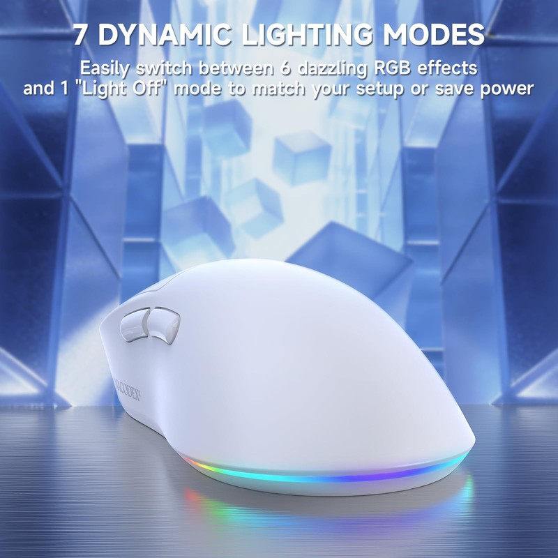 AJAZZ NJ08 Wireless Gaming Mouse 70g Lightweight, 12800 DPI, RGB