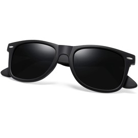 Joopin Trendy Square Sunglasses Polarized UV Protection, All Black Shades for Men Women, Oversized Shady Rays Costume Dark Sun Glasses Sunnies