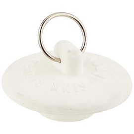 Plumb Pak PP22003 Drain Stopper, Fits Size 1-1-3/8 in, Rubber, White