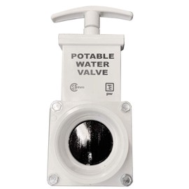 Valterra T1001APW Fresh Water Gate Valve, Drain Valve 1-1/2 Valve Spigot x Slip, White