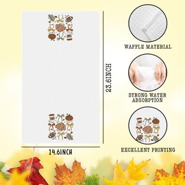 XFW Fall Kitchen Towels Fall Decorations for Home Autumn Pumpkin Bow Dish Towels Decor for Bathroom Autumn Thanksgiving Housewarming Gifts 14.6 × 23.6 Inches