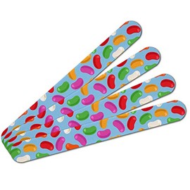 Jelly Bean Candy Pattern Double-Sided Nail File Emery Board Set 4 Pack