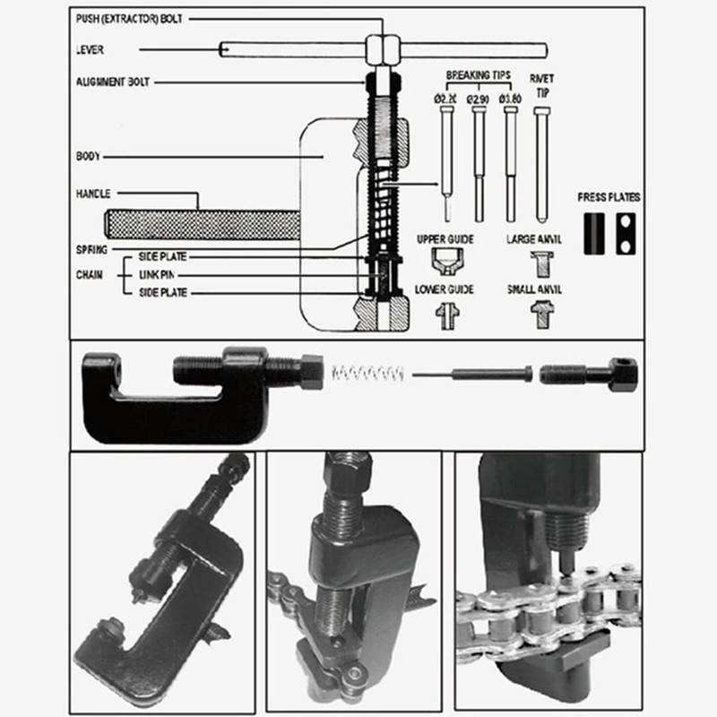 Motorcycle Chain Cutter Caulking Cutting Tool Bicycle Maintenance Maintenance Set