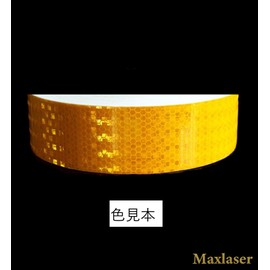 Maxlaser Reflective Tape, Reflective Sheet, Safety Sign, Safety Display, Accident Prevention (Width 2.0 inches (5 cm) x Length 3.1 ft (8 m), Light Orange)