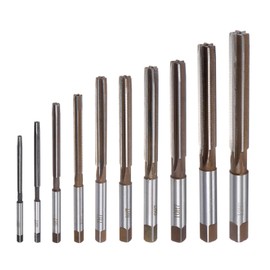 sourcing map 10pcs Hand Reamers Set 3mm 4mm 5mm 6mm 7mm 8mm 9mm 10mm 11mm 12mm H7 Metric Alloy Steel Reamer Bit Straight Flutes Steel Cutting Tool for Metal Wood Hole Reaming