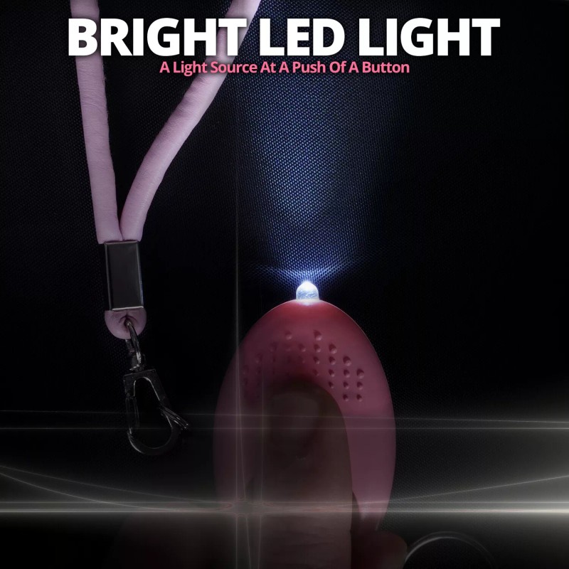 Personal Alarm for protection PINK w/soft Leather pull Pin and