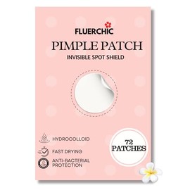 Fluerchic Invisible Hydrocolloid Pimple Patches (72 Count 2 sizes) - Fast Healing, Non-Drying, Hypoallergenic, Waterproof, Day & Night Use, Dermatologist-Tested