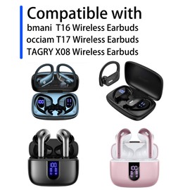 NANLANFAN Replacement Foam Ear Tips for occiam T17 / TAGRY X08 Wireless Earbuds, Ultimate Comfort, 3 Pairs (S/M/L, Black)